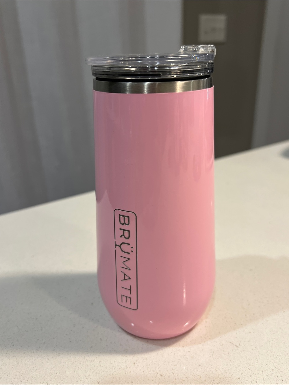 Brumate Pink Champagne Flute with lid